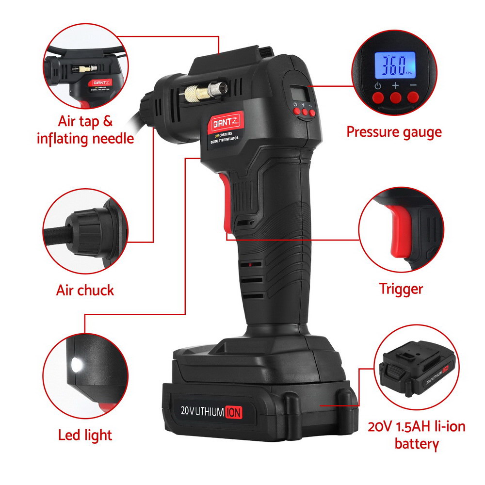 Giantz 20V Cordless Tyre Inflator Air Compressor 120PSI view 4