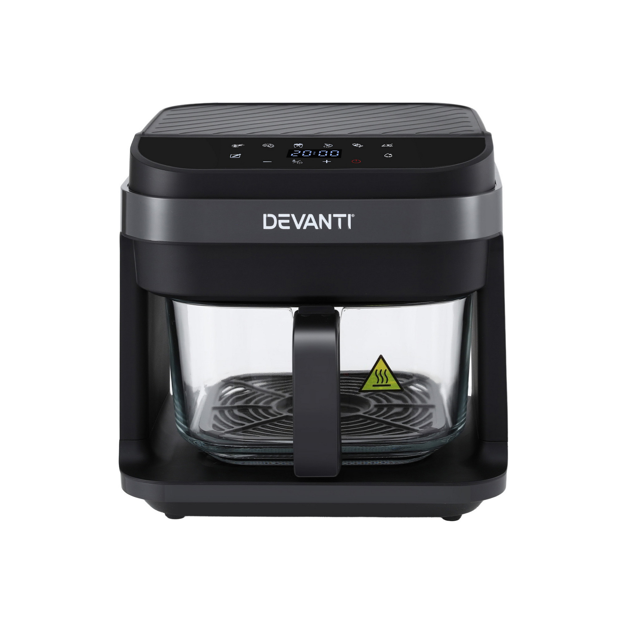 Devanti 5.5L Glass Air Fryer Touch Control Black view 3