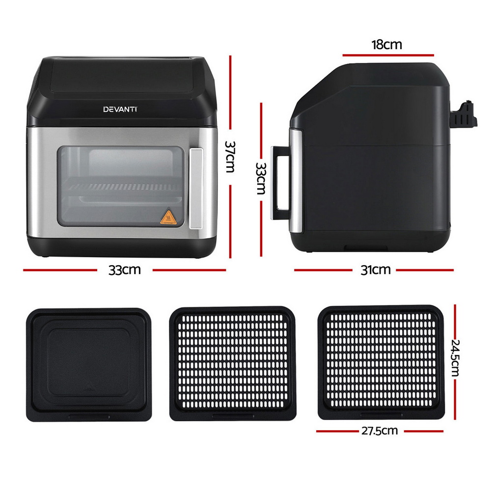 Devanti 13L LCD Air Fryer Oven Black view 2