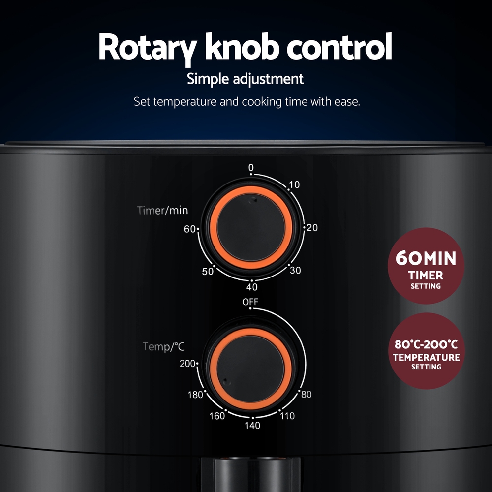 Devanti 4L Air Fryer Knob Control 1500W view 4