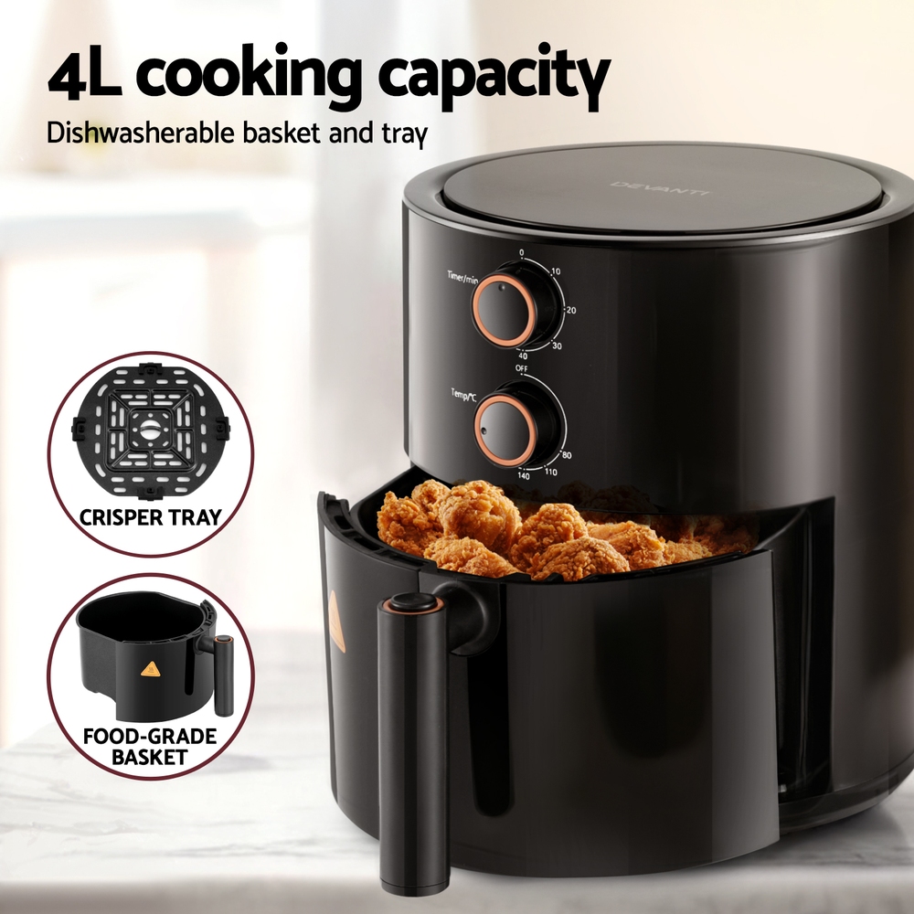 Devanti 4L Air Fryer Knob Control 1500W view 5