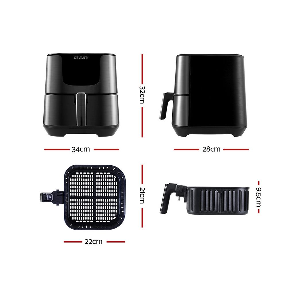 Devanti 7L LCD Air Fryer 1700W view 2
