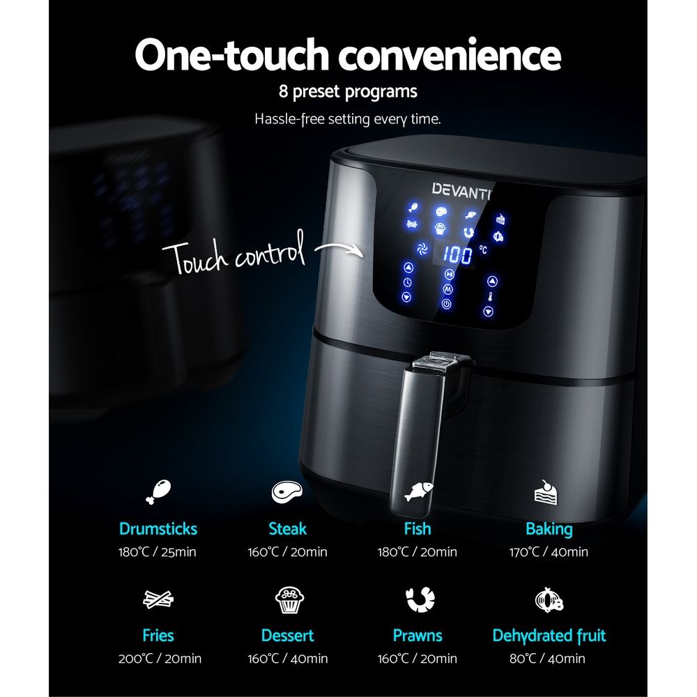 Devanti 7L LCD Air Fryer 1700W view 5