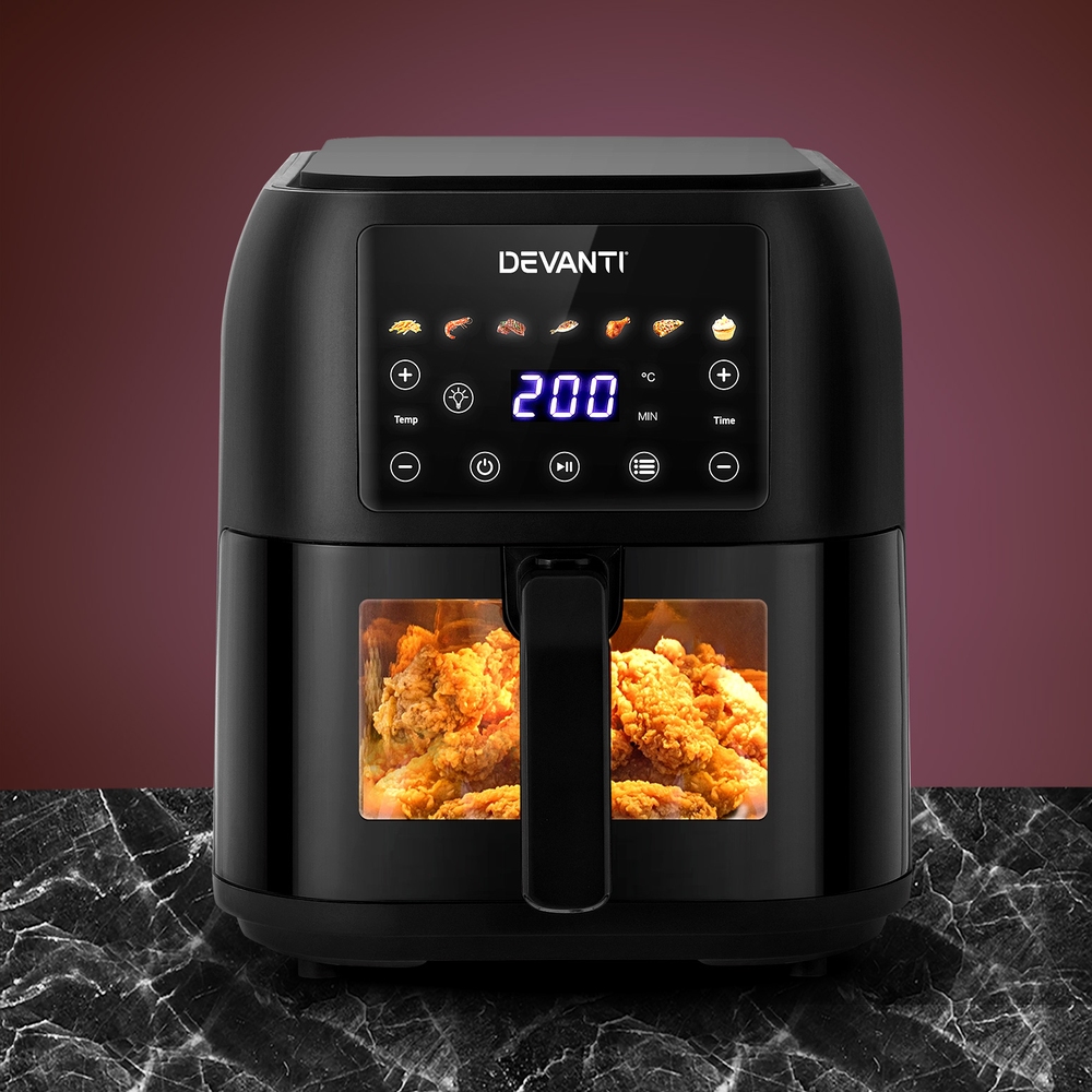 Devanti 8L LCD Air Fryer 1700W 7 Presets