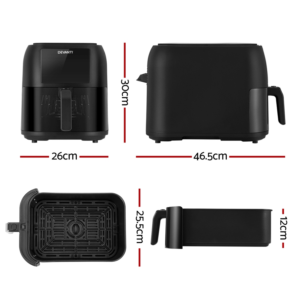 Devanti 8L LCD Air Fryer 1700W 7 Presets view 2