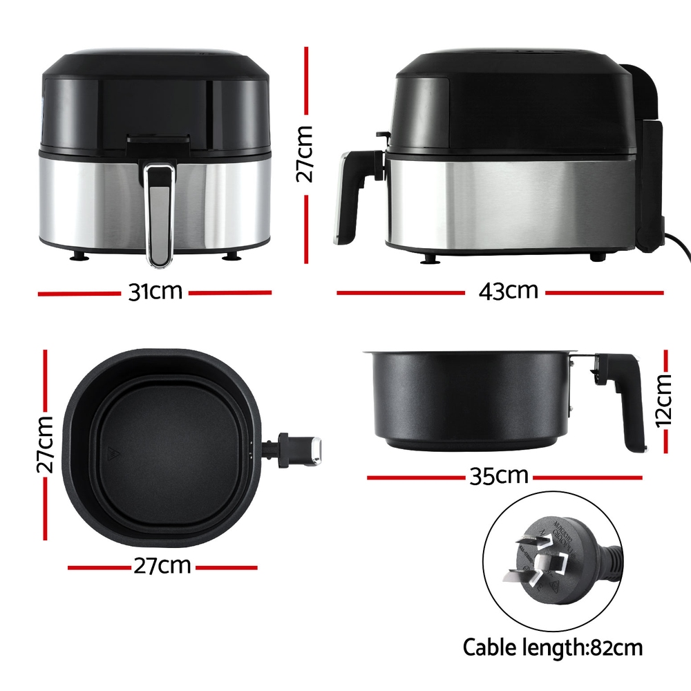Devanti 5.5L Air Fryer & Grill LCD 1500W view 2