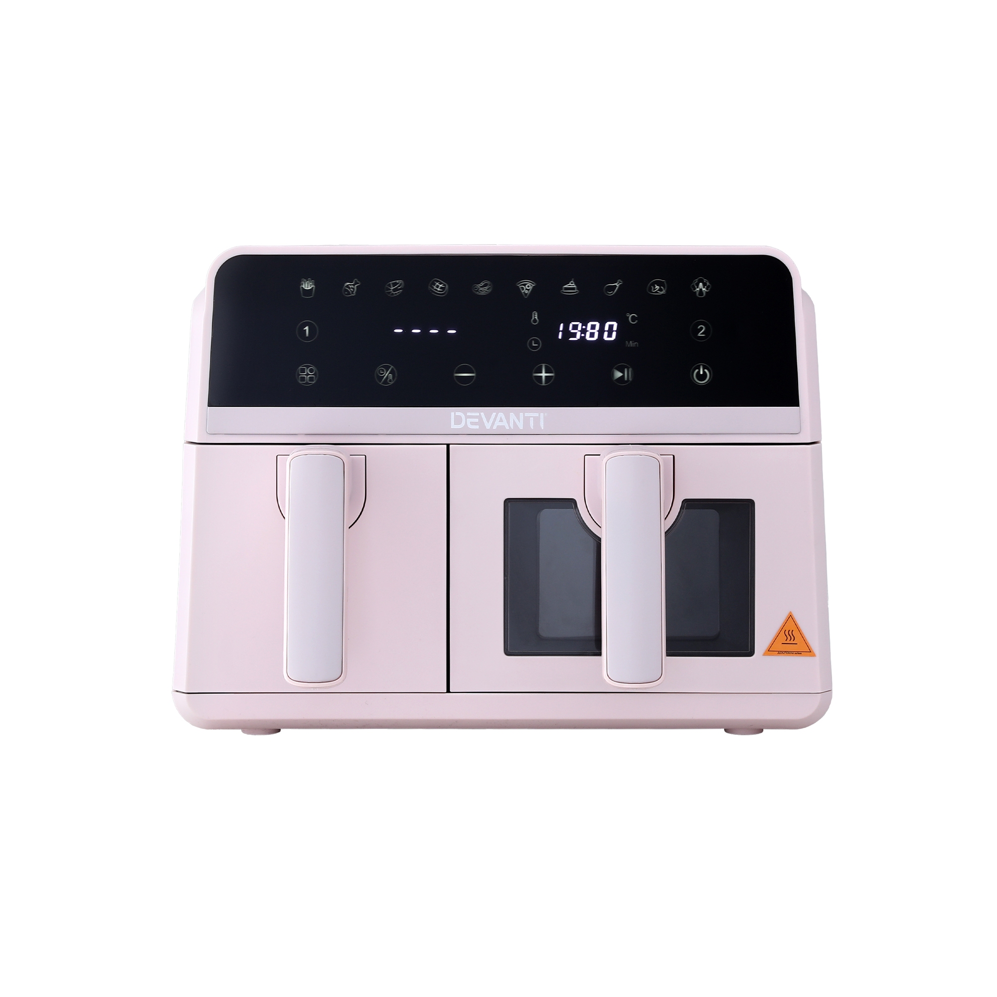 Devanti 9L Dual Zone Air Fryer 2600W Pink view 4