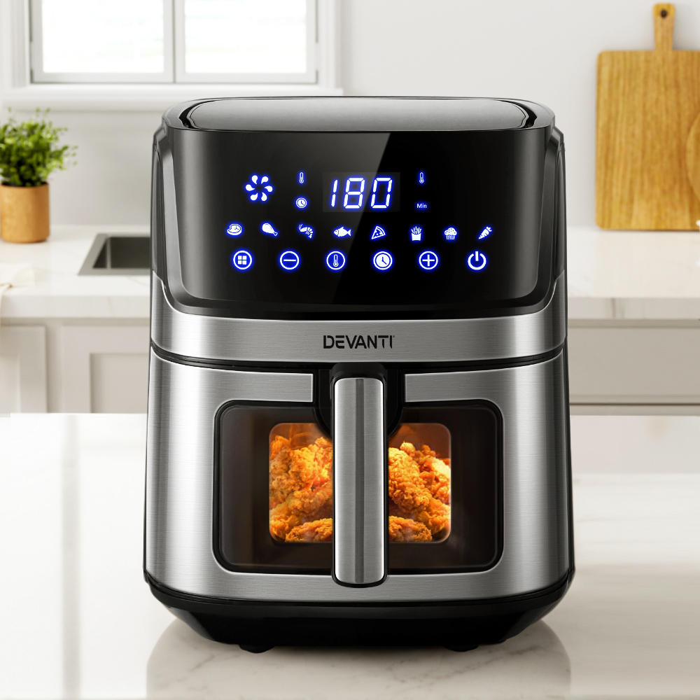 Devanti 6.5L LCD Air Fryer with Clear Window