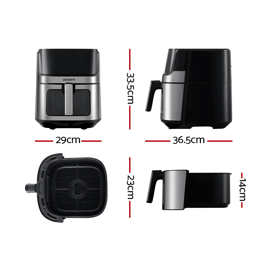 Devanti 6.5L LCD Air Fryer with Clear Window view 2
