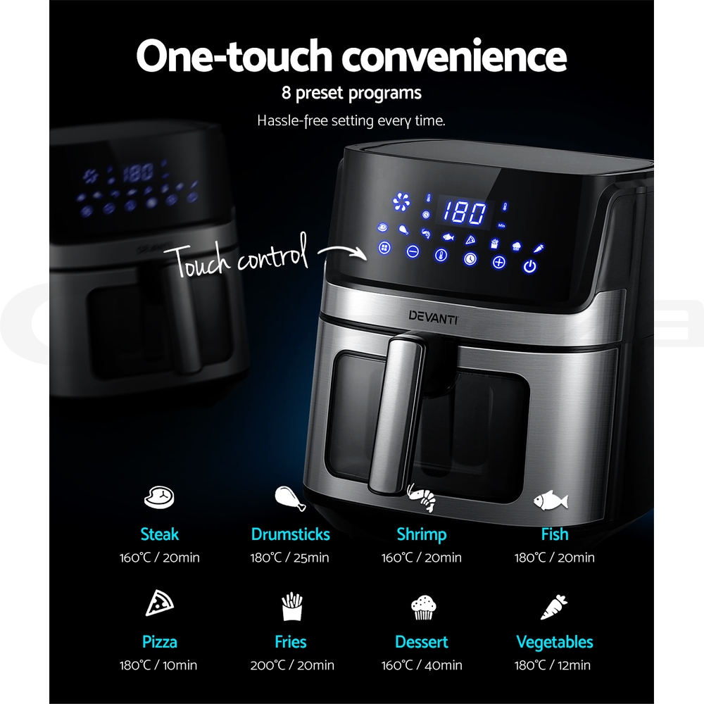 Devanti 6.5L LCD Air Fryer with Clear Window view 4