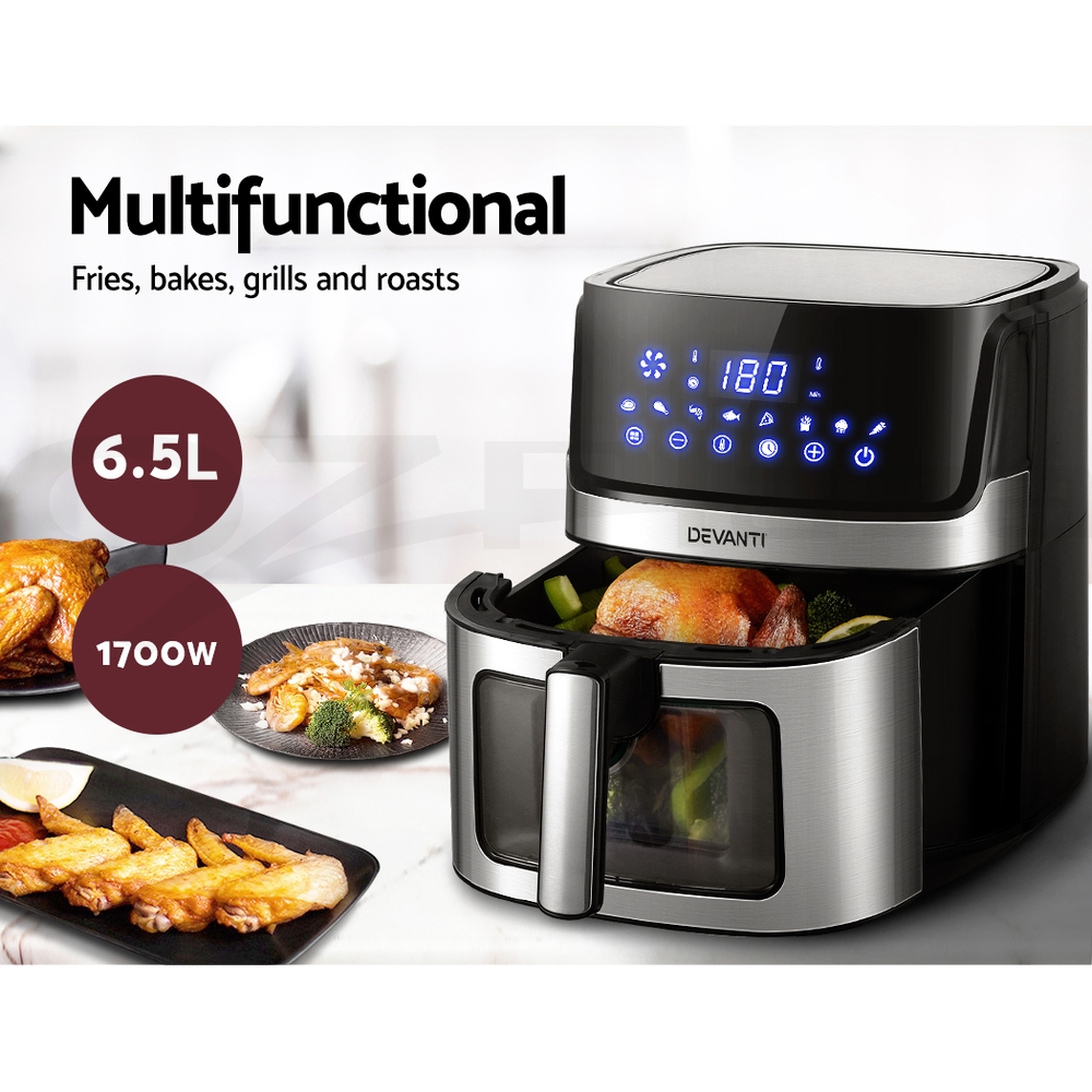Devanti 6.5L LCD Air Fryer with Clear Window view 5