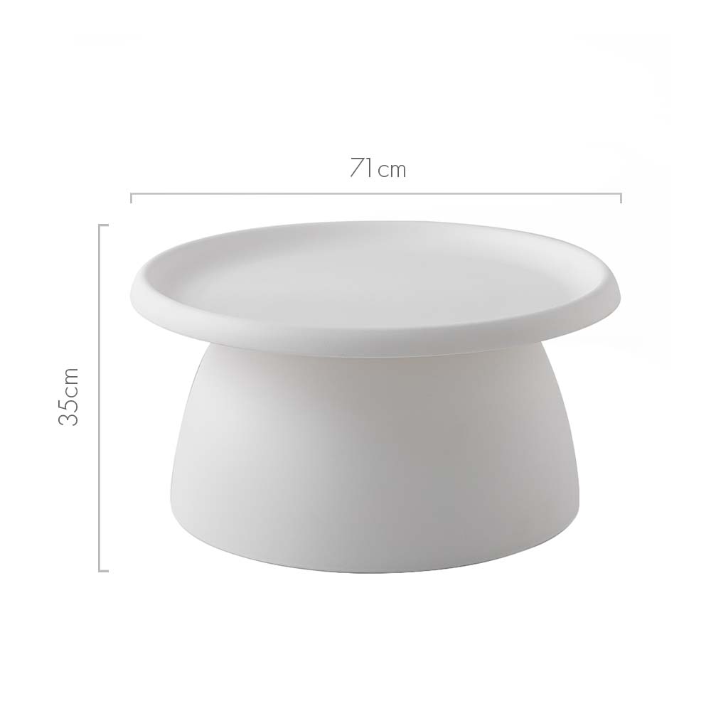 Artiss White Plastic Coffee Table 71cm view 2