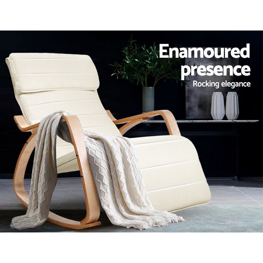 Artiss Afton Rocking Armchair with Footrest in 3 Colours view 5