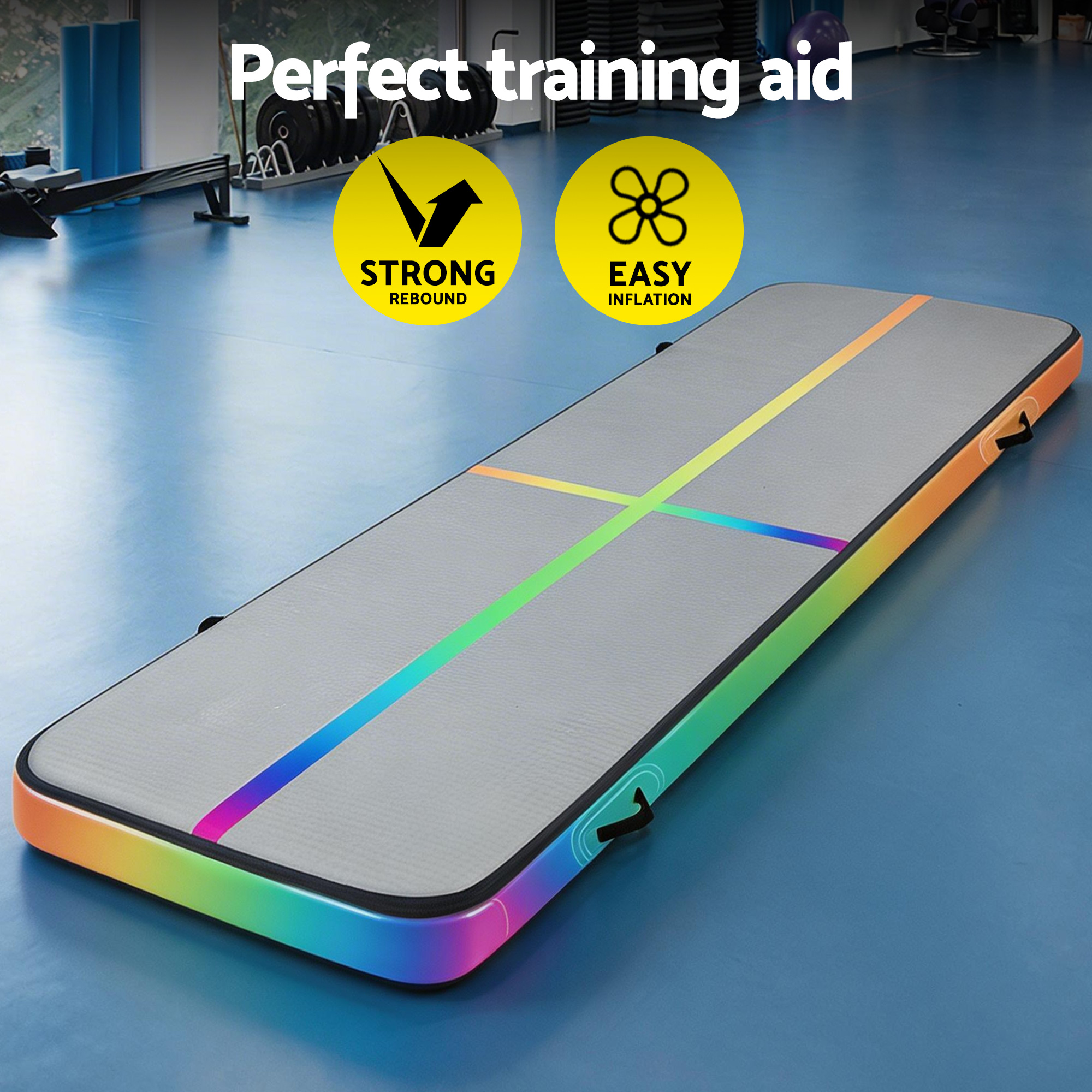 Everfit Air Track Mat with Pump for Gymnastics, 4m to 6m view 4