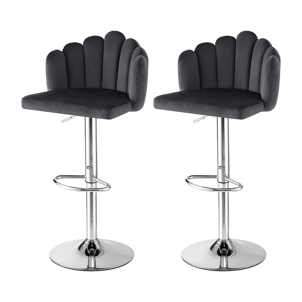Artiss Velvet Shell Gaslift Bar Stools Set of 2 or 4