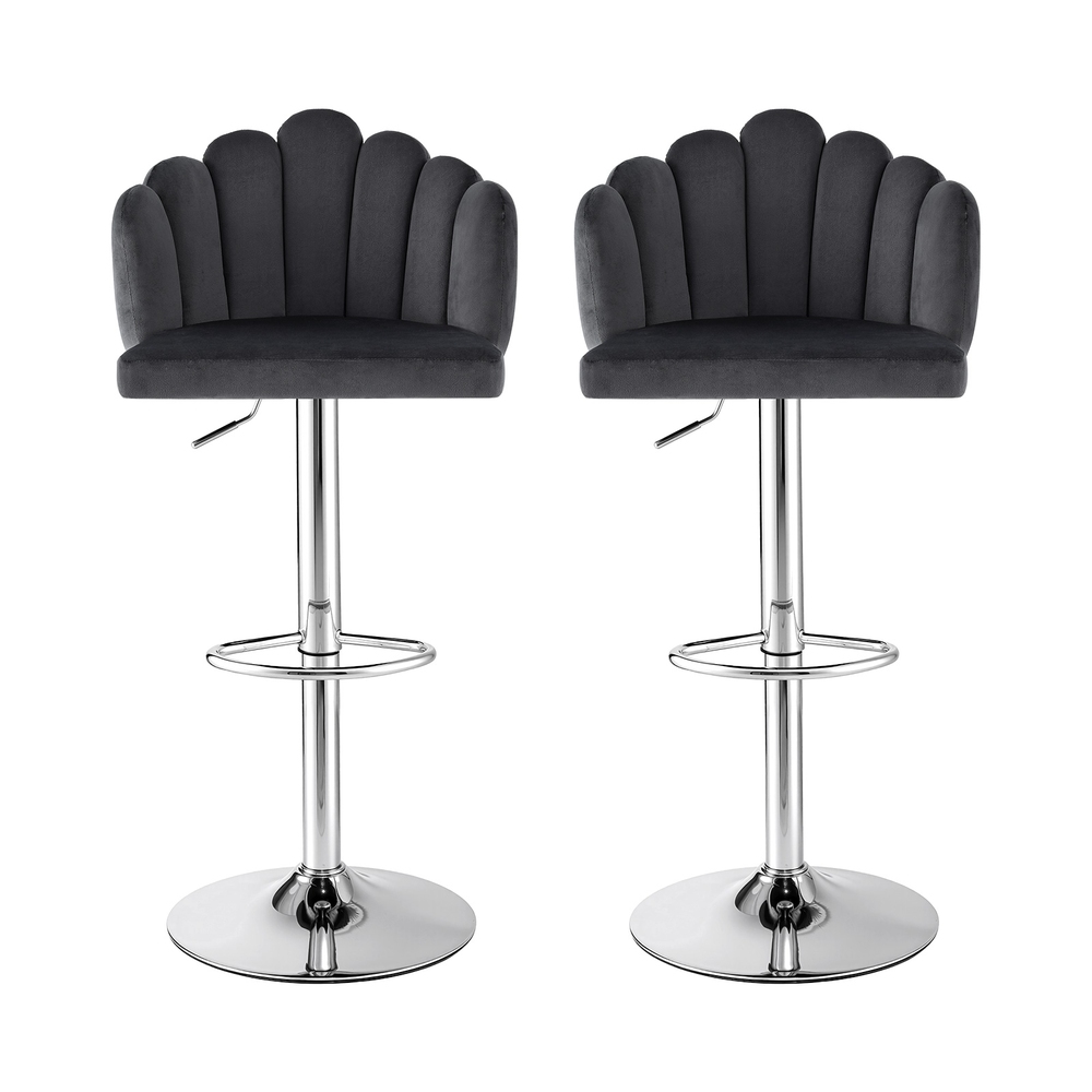 Artiss Velvet Shell Gaslift Bar Stools Set of 2 or 4 view 3