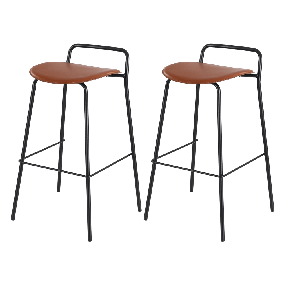 Artiss Metal Bar Stools Brown Set of 2 view 3