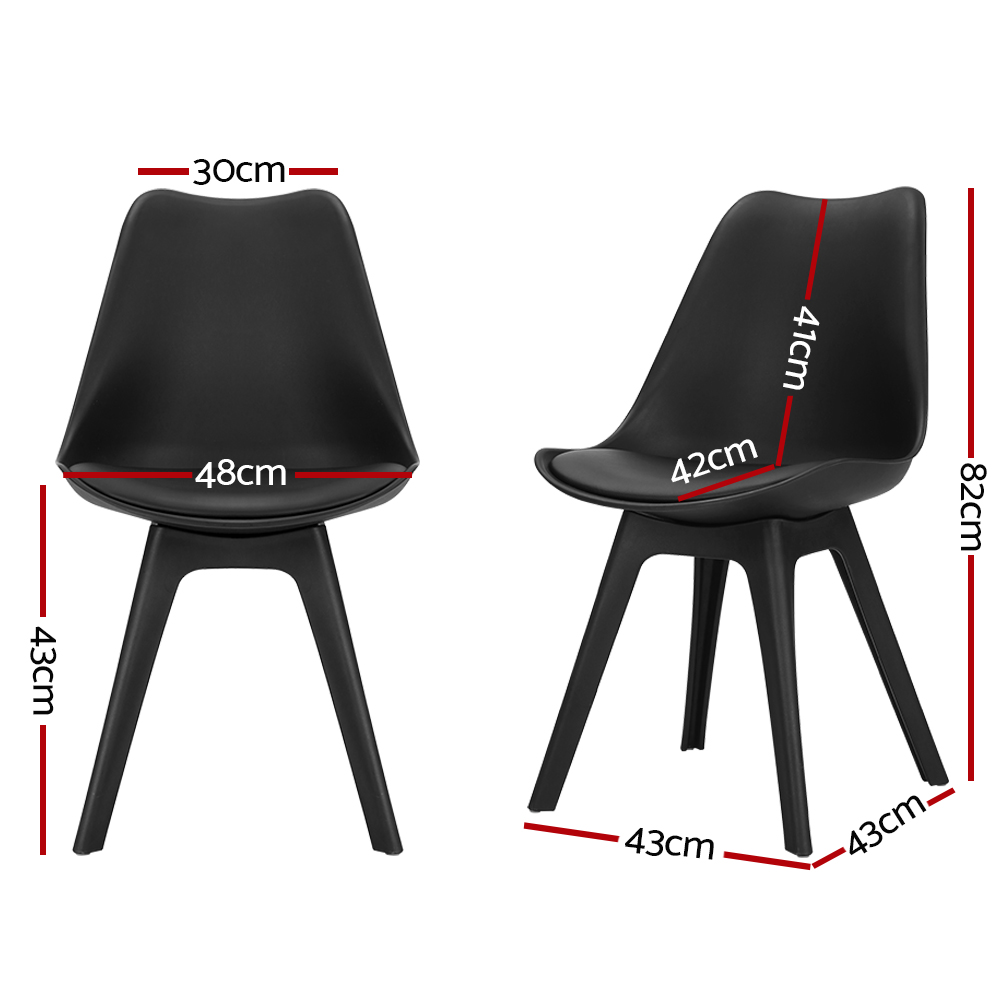 Artiss Replica DSW Dining Chairs, Set of 4, Black view 2