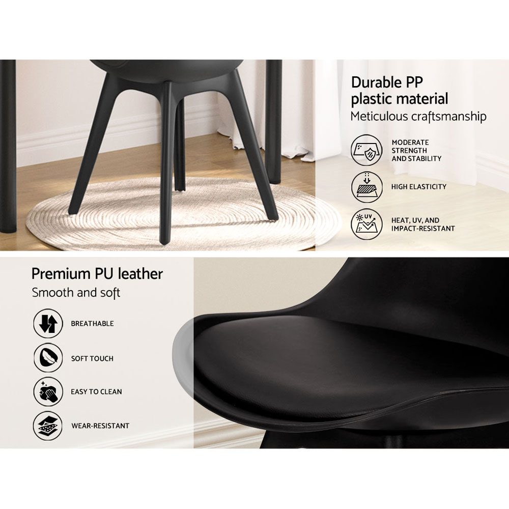 Artiss Replica DSW Dining Chairs, Set of 4, Black view 5