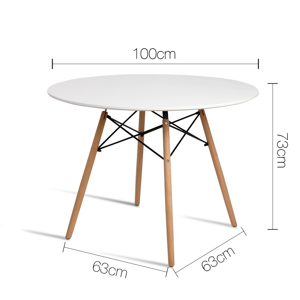 Artiss Round Dining Table White 4 to 6 Seater view 2