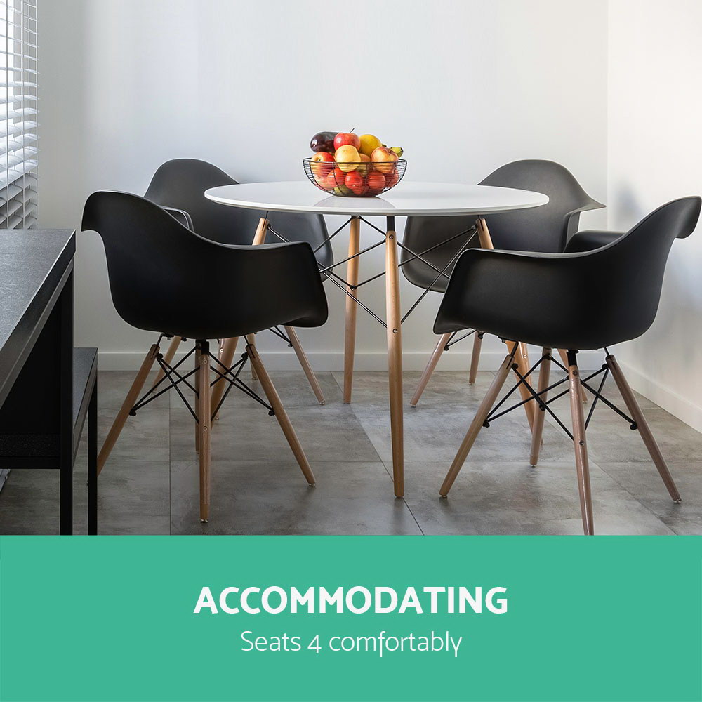 Artiss Round Dining Table White 4 to 6 Seater view 4