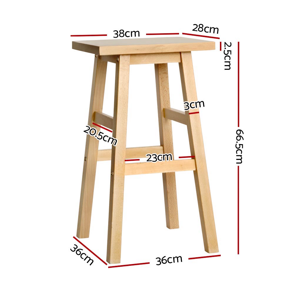 Artiss Baden Wooden Bar Stools, Set of 2 or 4 view 2