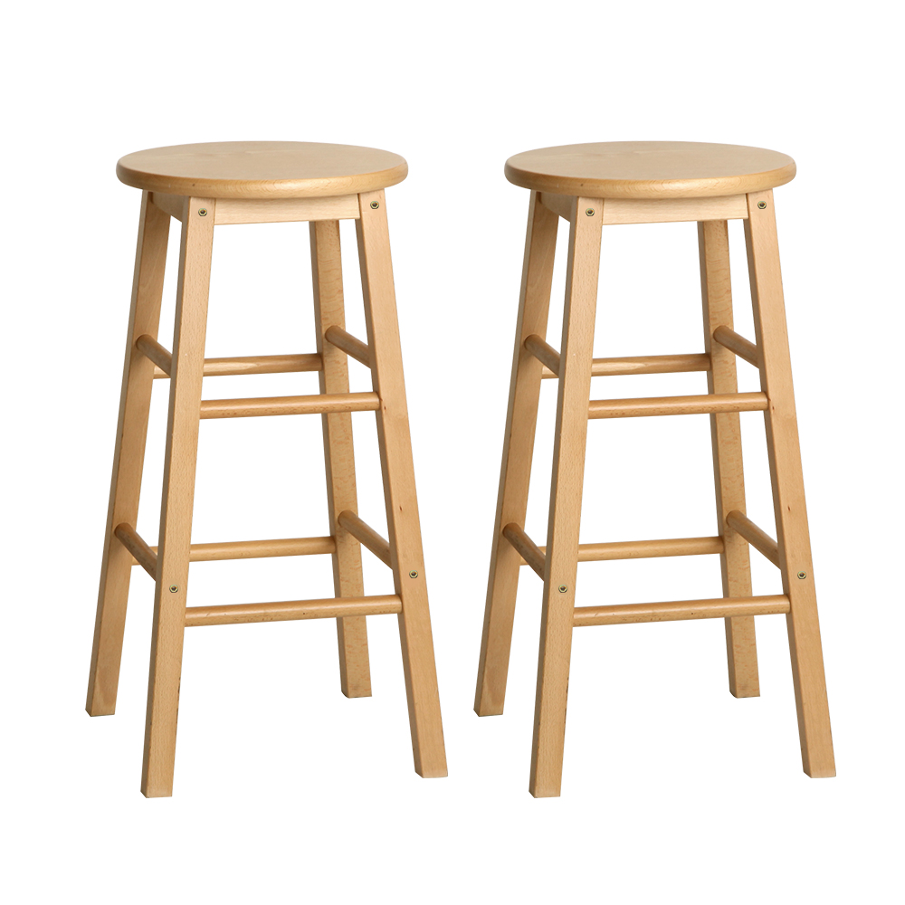 Artiss Bar Stools Round Wooden, Multi-Colour, Set of 2 or 4