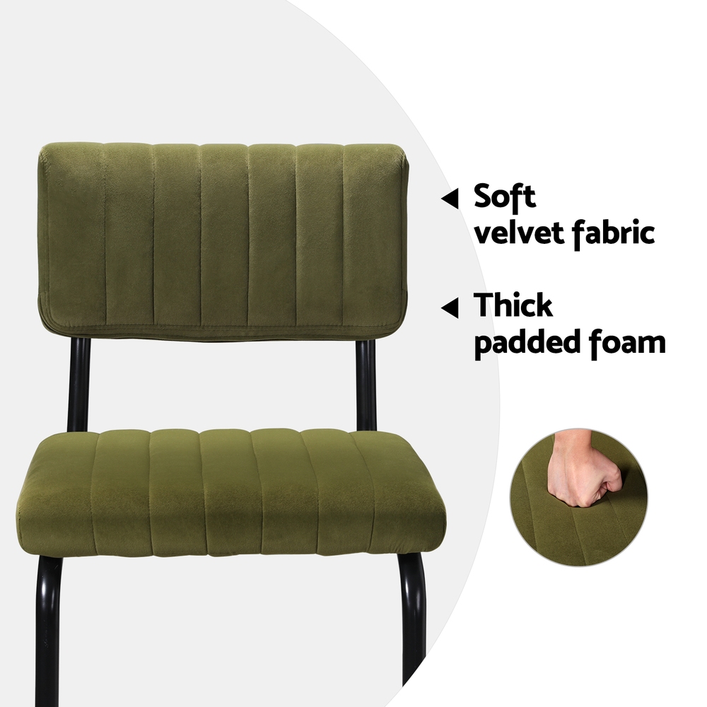 Artiss Orman Bar Stools Velvet Green view 4