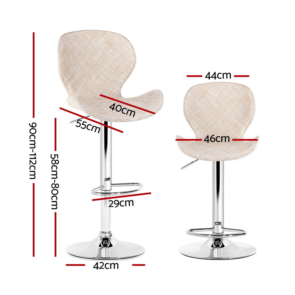 Artiss Bar Stools PE Rattan, Multi-Colour, Set of 2 or 4 view 2