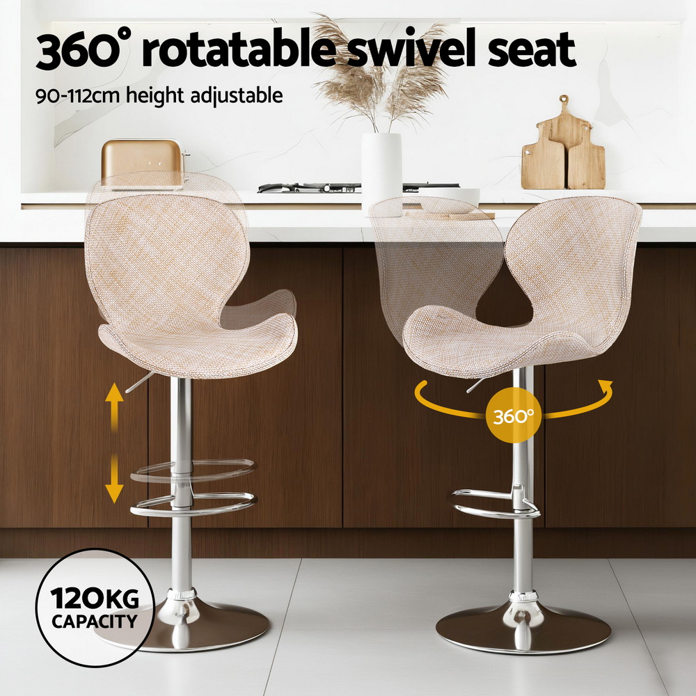 Artiss Bar Stools PE Rattan, Multi-Colour, Set of 2 or 4 view 4