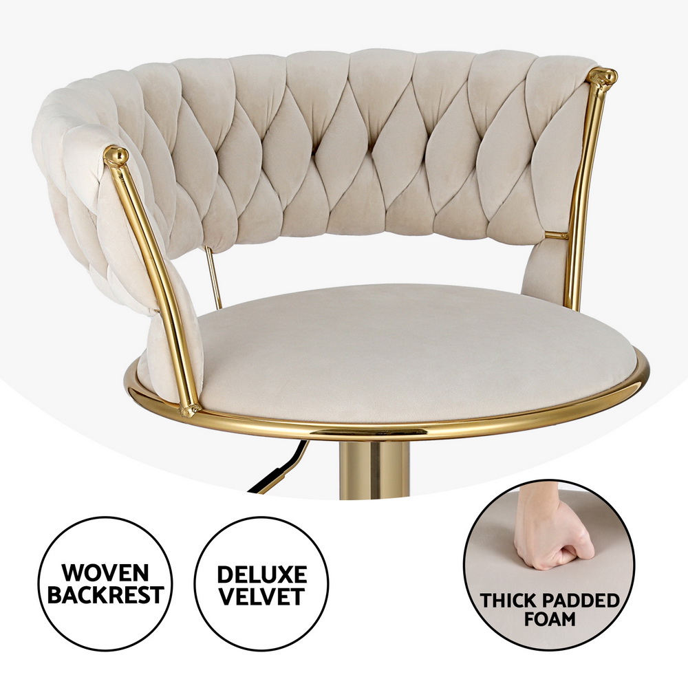 Artiss Vivien Velvet Bar Stools in Multiple Colours view 4