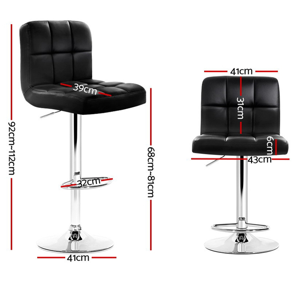 Artiss Leather Gas Lift Bar Stools in Multiple Colours view 2