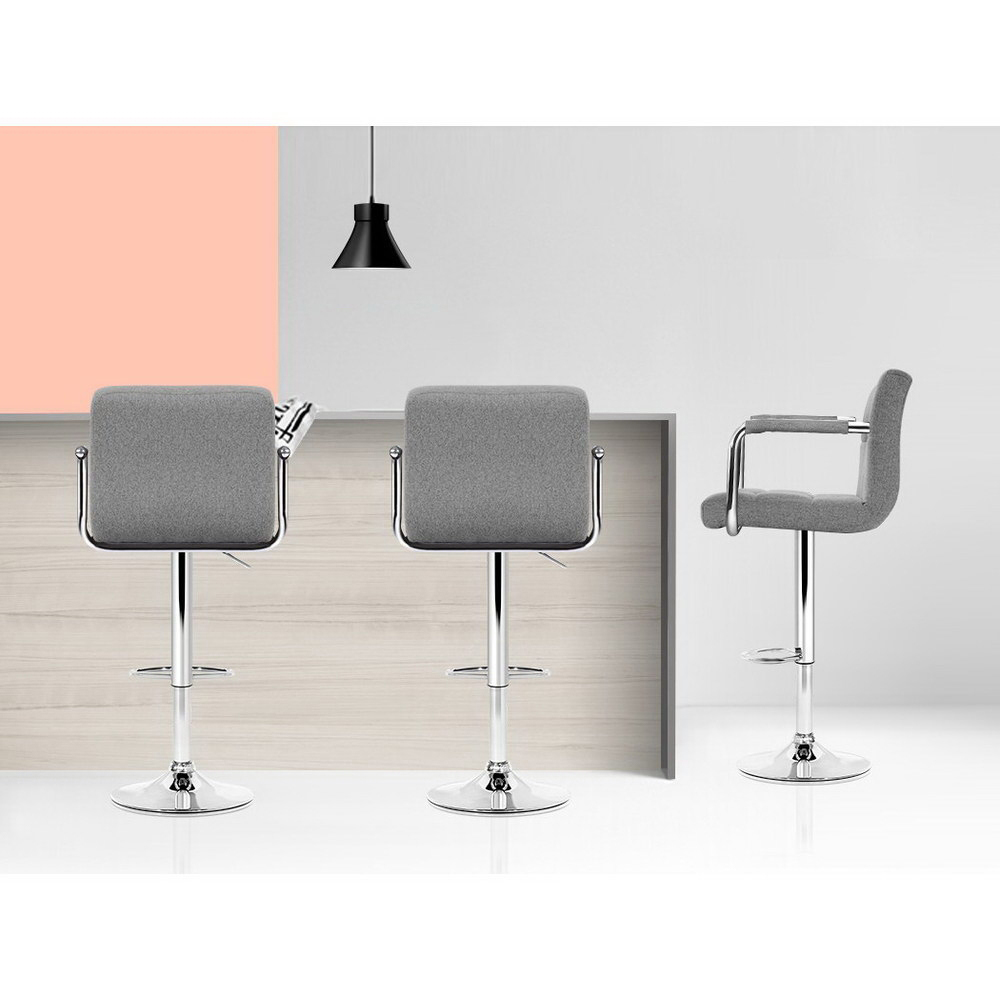 Artiss Noa Fabric Bar Stools with Armrest, Single or Pair view 5