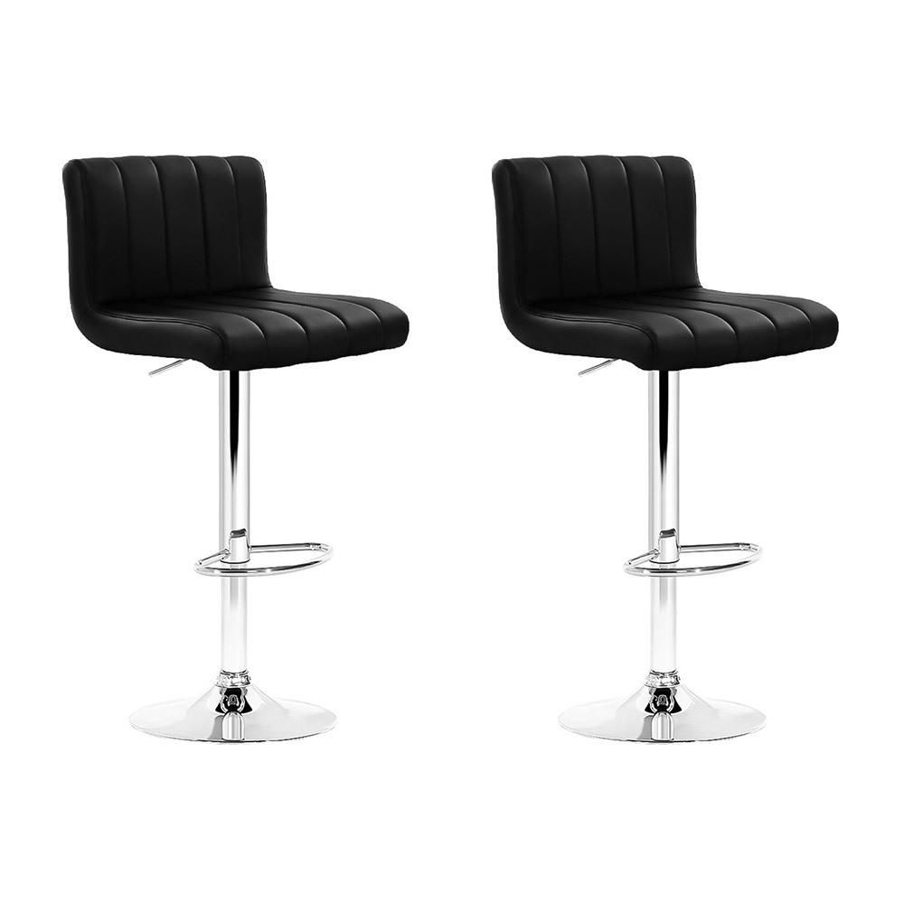 Artiss Como Gas Lift Bar Stools Black, Single or Pair