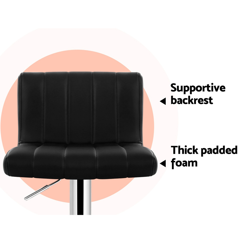 Artiss Como Gas Lift Bar Stools Black, Single or Pair view 4