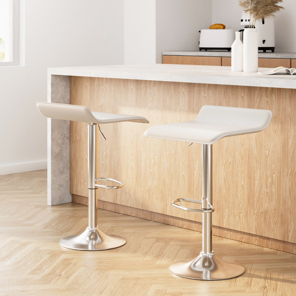 Artiss Wade Faux Leather Bar Stools White, Single or Pair