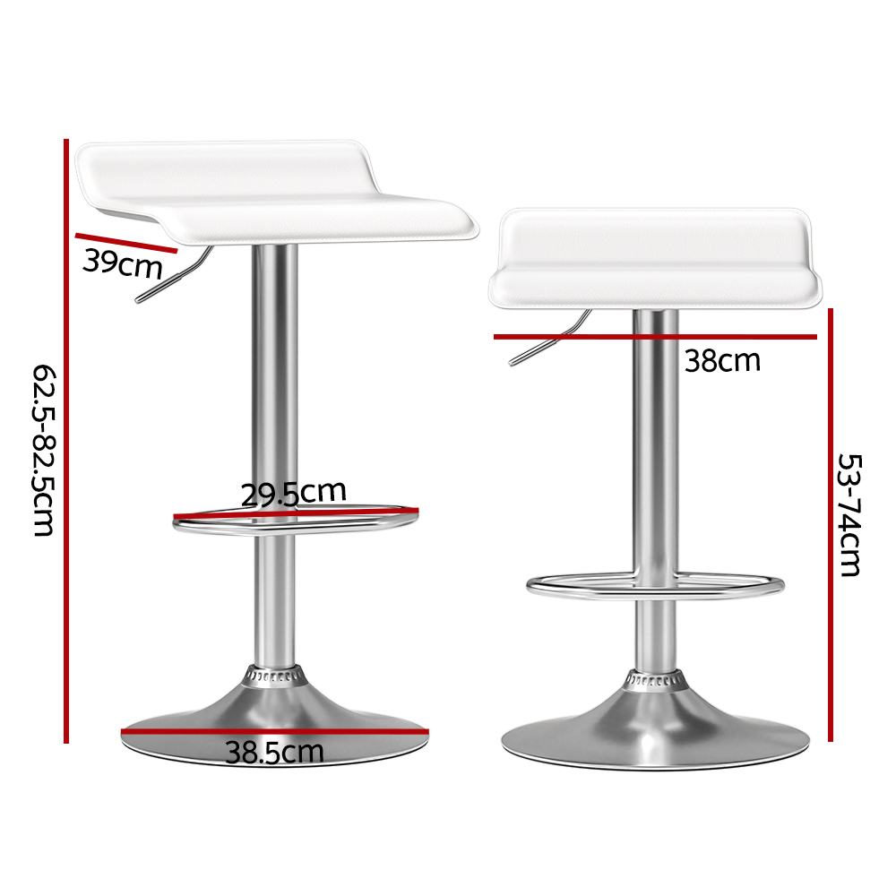 Artiss Wade Faux Leather Bar Stools White, Single or Pair view 2