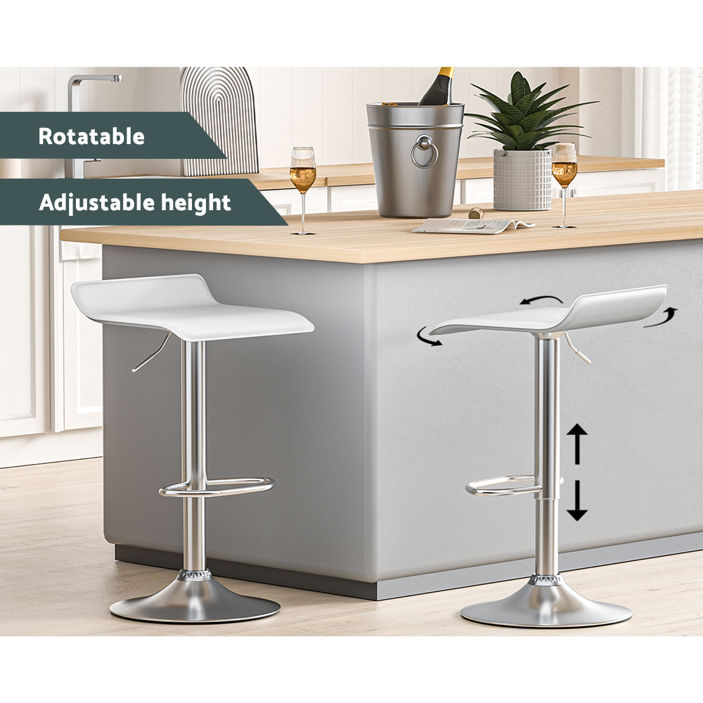 Artiss Wade Faux Leather Bar Stools White, Single or Pair view 4