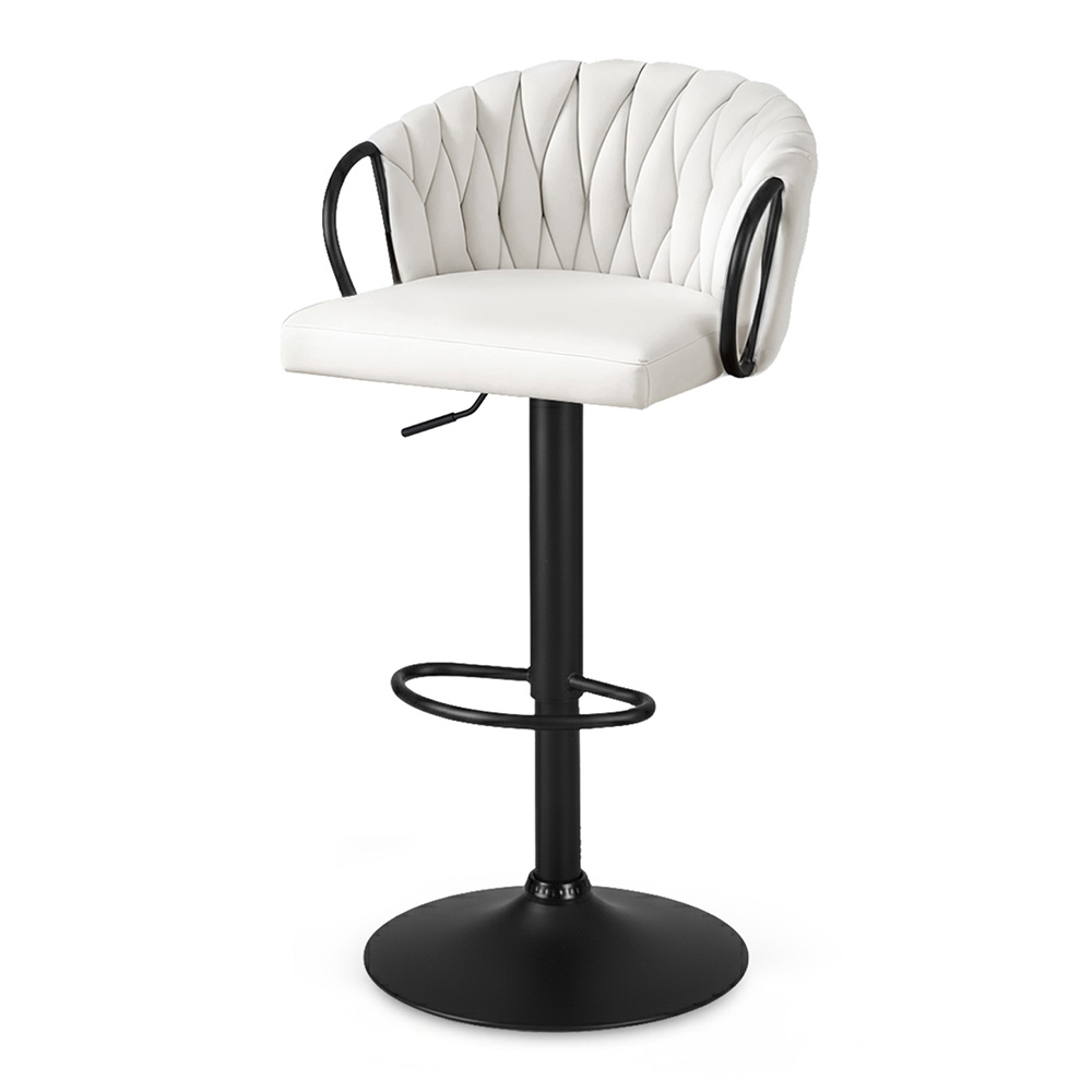 Artiss Woven Velvet Bar Stool in Ivory