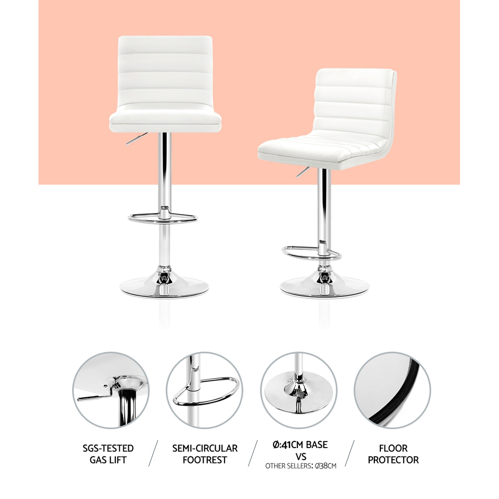 Artiss Padded Leather Gas Lift Bar Stools in Multiple Colours view 4