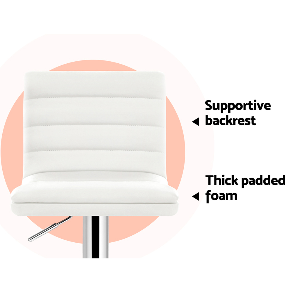 Artiss Padded Leather Gas Lift Bar Stools in Multiple Colours view 5