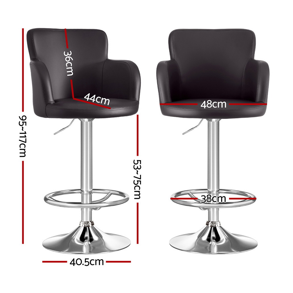 Artiss Leather Swivel Bar Stools in Multiple Colours view 2