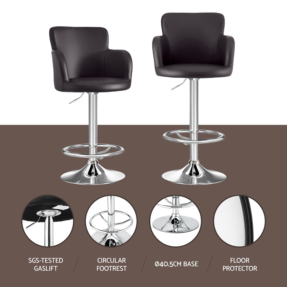Artiss Leather Swivel Bar Stools in Multiple Colours view 4