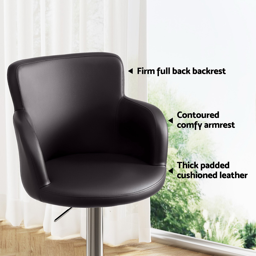 Artiss Leather Swivel Bar Stools in Multiple Colours view 5