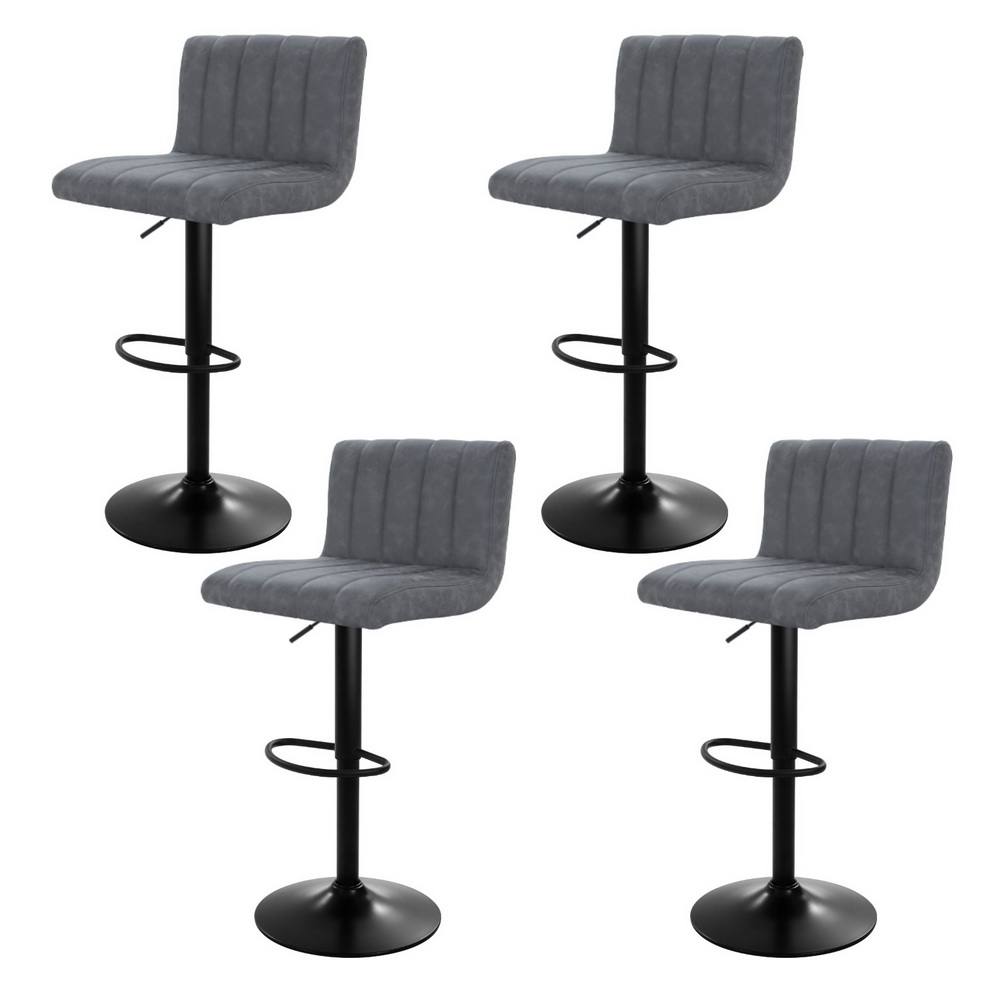 Artiss 4x Como Vintage Grey Bar Stools with Gas Lift