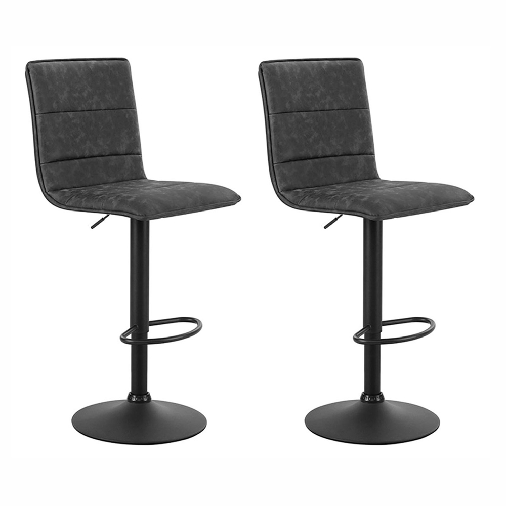 Artiss Vintage Leather Bar Stools Grey Set of 2