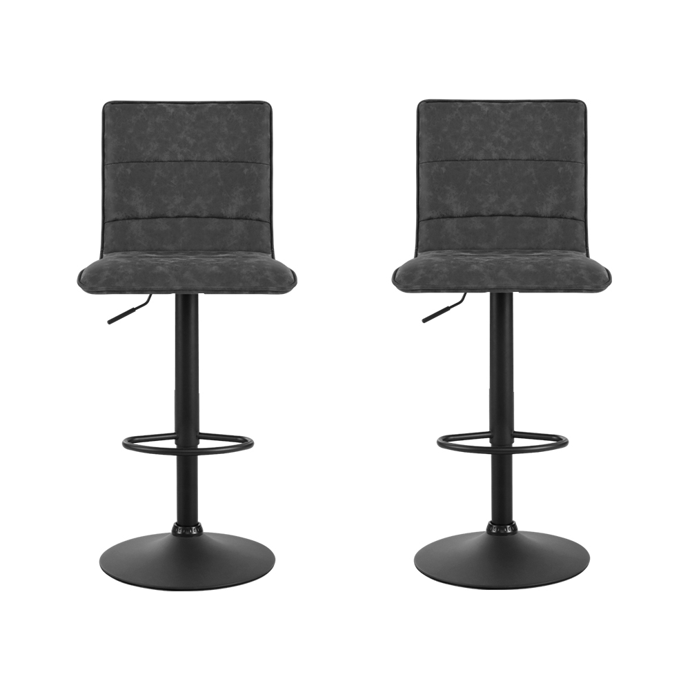 Artiss Vintage Leather Bar Stools Grey Set of 2 view 3