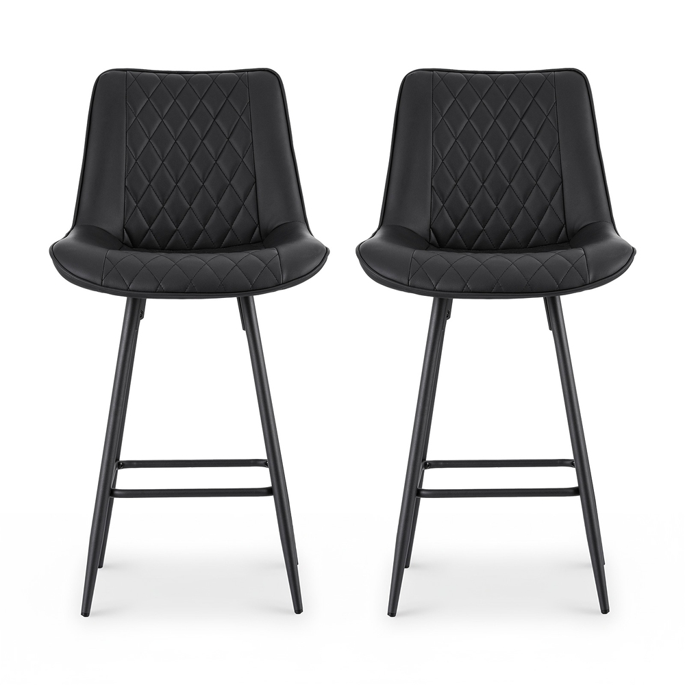 Artiss Bar Stools Diamond PU Leather Black, Set of 2 or 4 view 3