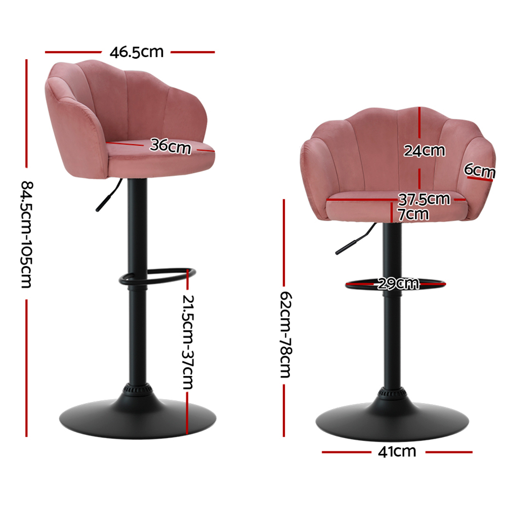 Artiss Nessah Velvet Bar Stools in Multiple Colours view 2