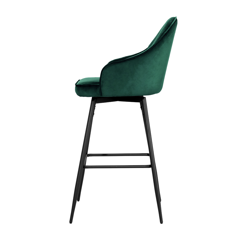 Artiss Mesial Bar Stools Velvet Green view 3
